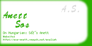 anett sos business card